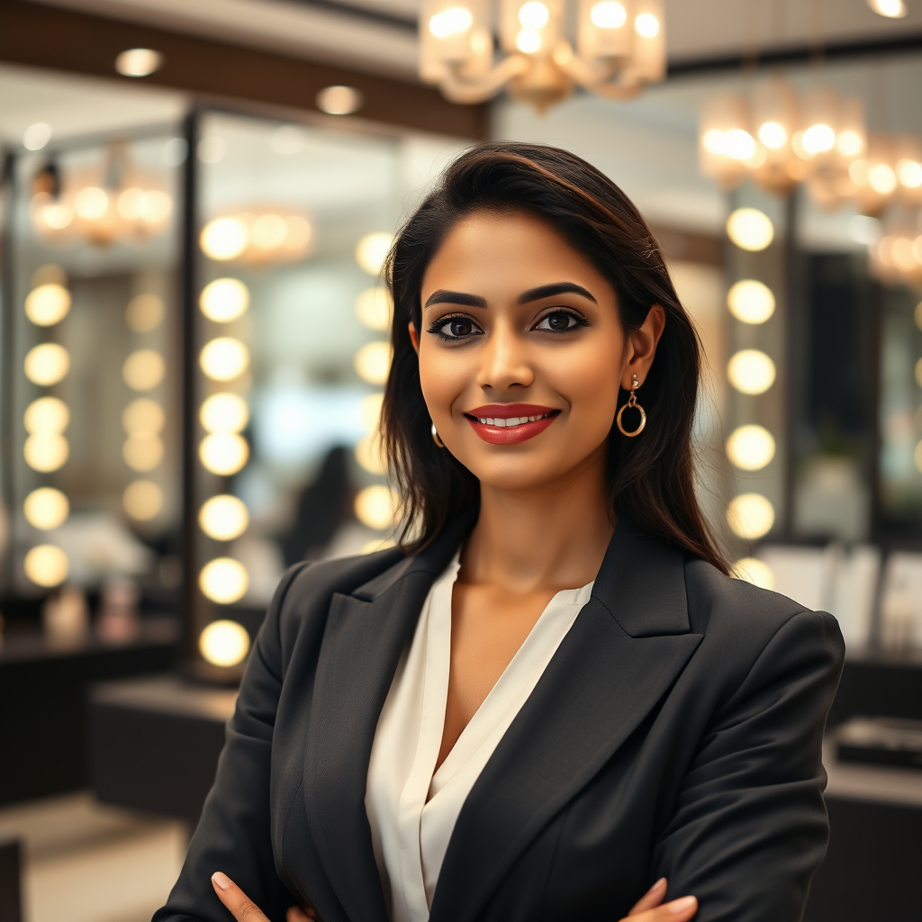 Salon owner client portrait